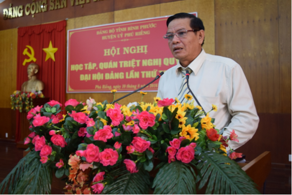 Huyện ủy Phú Riềng quán triệt, triển khai Nghị quyết Đại hội XII của Đảng
