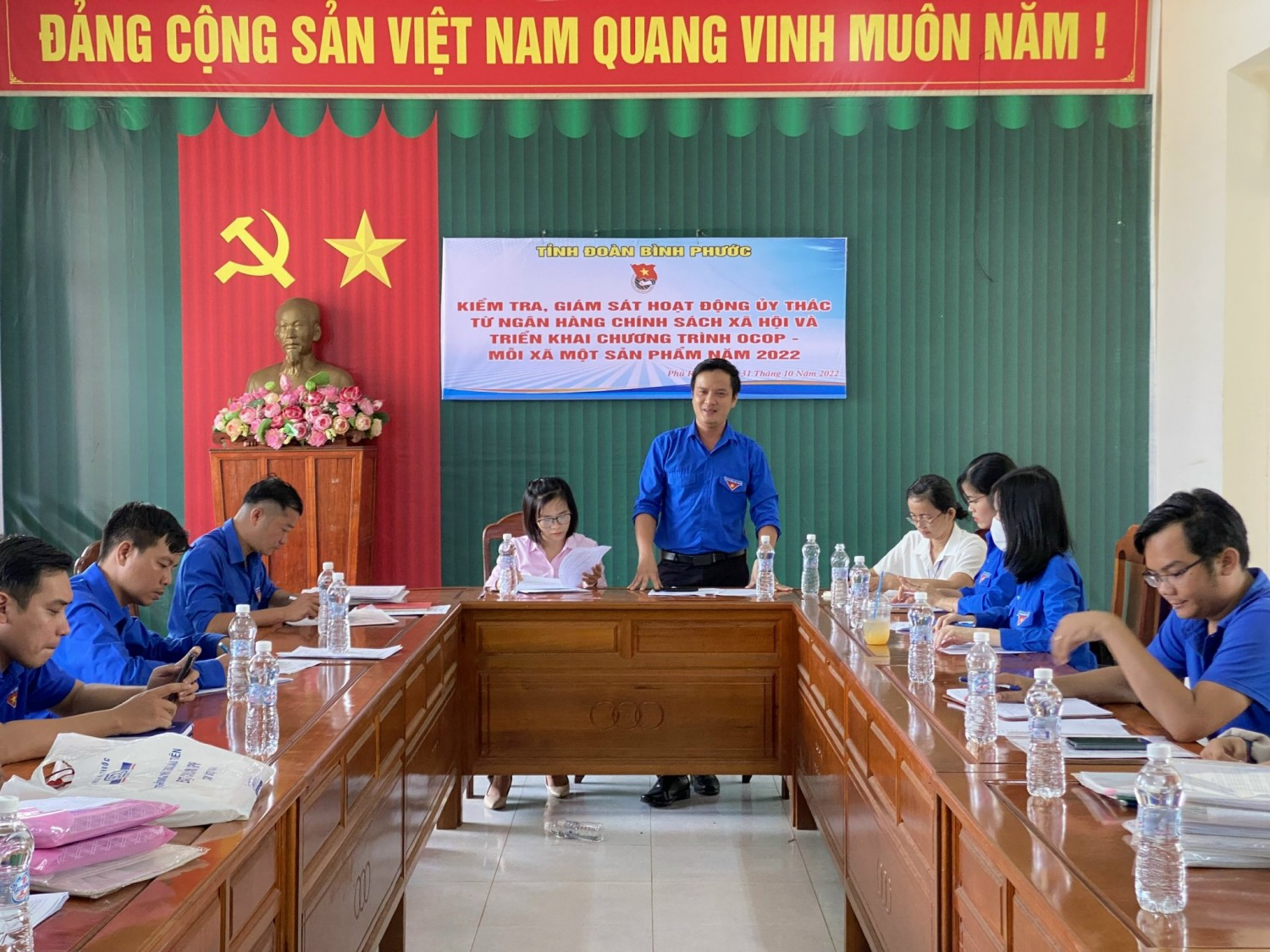 Tỉnh Đoàn Bình Phước và Ngân hàng Chính sách xã hội huyện Phú Riềng kiểm tra, giám sát hoạt động vốn ủy thác năm 2022.