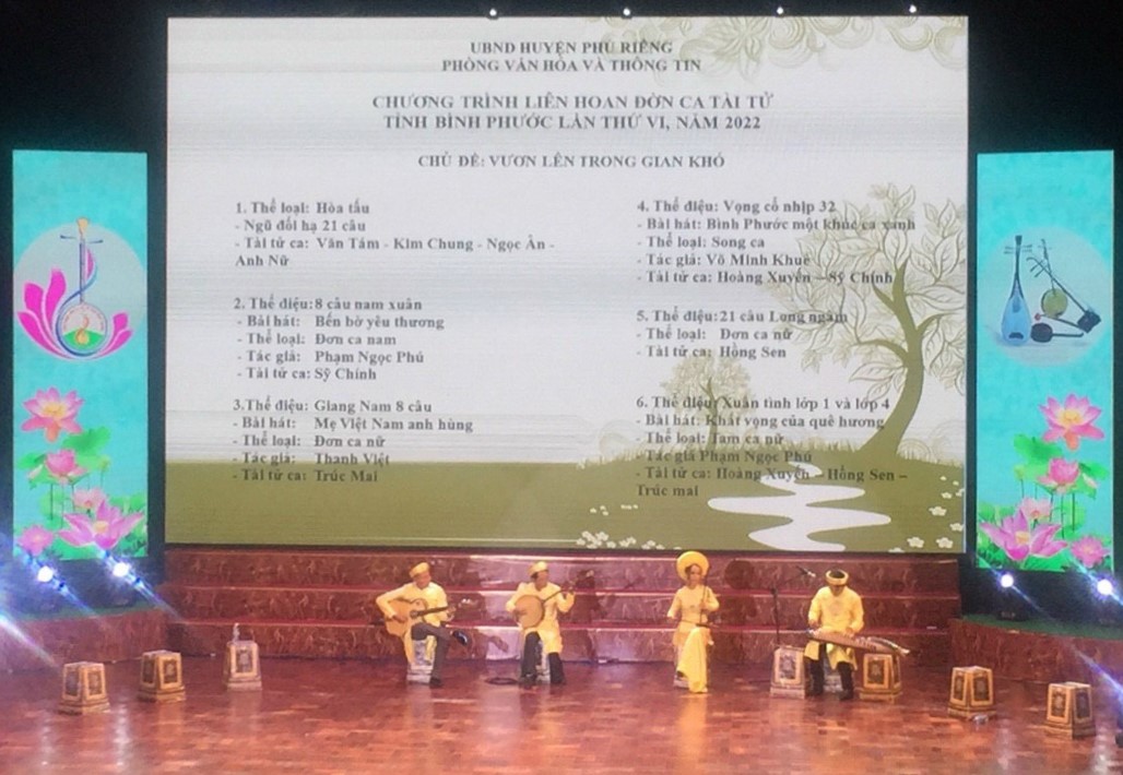Huyện Phú Riềng đạt giải Ba toàn đoàn Liên hoan Đờn ca tài tử tỉnh Bình Phước lần thứ VI.