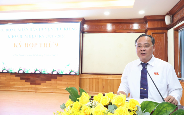 Khai mạc kỳ họp thứ 9 HĐND huyện Phú Riềng khóa II, nhiệm kỳ 2021-2026.