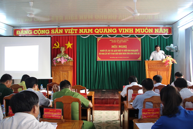 Huyện uỷ Phú Riềng tổ chức hội nghị nghiên cứu, học tập, quán triệt và triển khai thực hiện Nghị quyết Hội nghị lần thứ 4 Ban Chấp hành Trung ương Đảng, khóa XII