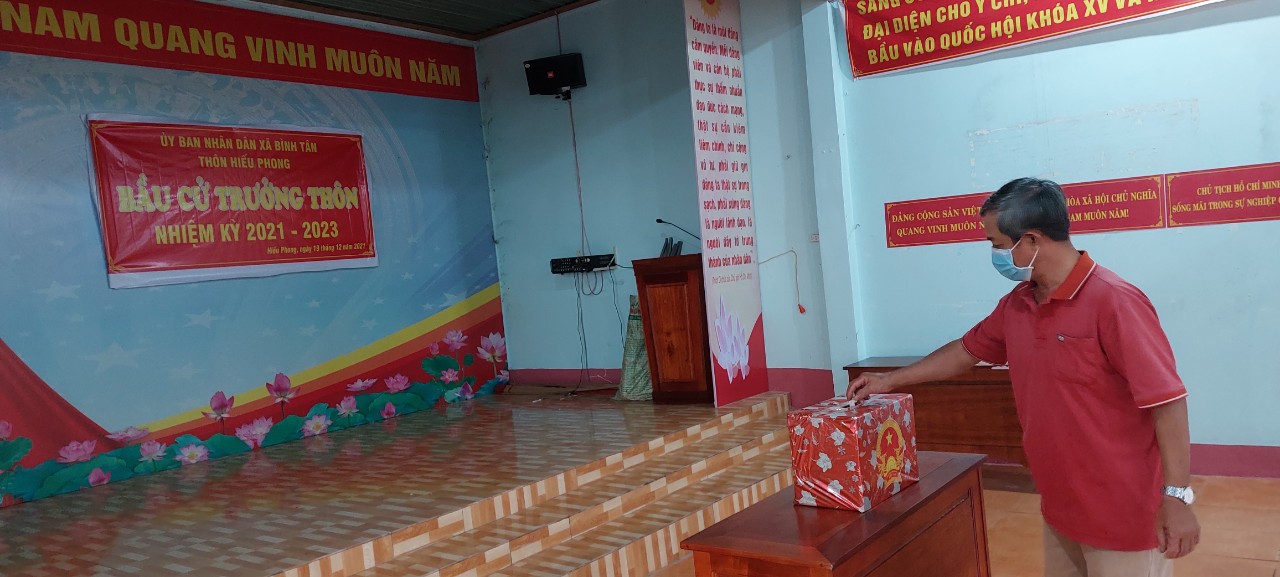 Xã Bình Tân hoàn thành công tác bầu trưởng thôn nhiệm kỳ 2021-2023